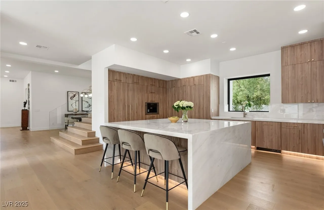 stunning design of dining and kitchen area