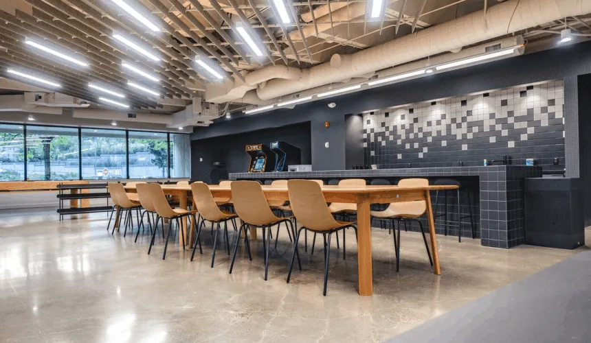 image of stunning cafeteria design with gaming console